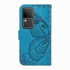 For vivo S18 5G Swallowtail Butterfly Embossed Leather Phone Case(Blue) - 3