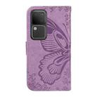 For vivo S18 5G Swallowtail Butterfly Embossed Leather Phone Case(Purple) - 3