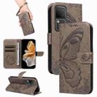 For vivo S18 5G Swallowtail Butterfly Embossed Leather Phone Case(Grey) - 1