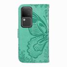 For vivo S18 5G Swallowtail Butterfly Embossed Leather Phone Case(Green) - 3