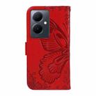 For vivo V29 Lite / Y78 5G / Y78+ 5G Swallowtail Butterfly Embossed Leather Phone Case(Red) - 3