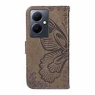 For vivo V29 Lite / Y78 5G / Y78+ 5G Swallowtail Butterfly Embossed Leather Phone Case(Grey) - 3