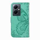 For vivo V29 Lite / Y78 5G / Y78+ 5G Swallowtail Butterfly Embossed Leather Phone Case(Green) - 3