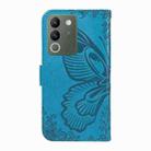 For vivo V29e / Y200 5G Swallowtail Butterfly Embossed Leather Phone Case(Blue) - 3