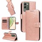 For vivo V29e / Y200 5G Swallowtail Butterfly Embossed Leather Phone Case(Rose Gold) - 1