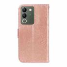 For vivo V29e / Y200 5G Swallowtail Butterfly Embossed Leather Phone Case(Rose Gold) - 3