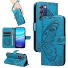 For vivo V40 SE 5G / Y100 IDN / Y200e Swallowtail Butterfly Embossed Leather Phone Case(Blue) - 1