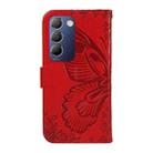 For vivo V40 SE 5G / Y100 IDN / Y200e Swallowtail Butterfly Embossed Leather Phone Case(Red) - 3