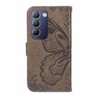 For vivo V40 SE 5G / Y100 IDN / Y200e Swallowtail Butterfly Embossed Leather Phone Case(Grey) - 3