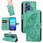 For vivo V40 SE 5G / Y100 IDN / Y200e Swallowtail Butterfly Embossed Leather Phone Case(Green) - 1