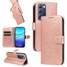 For vivo V40 SE 5G / Y100 IDN / Y200e Swallowtail Butterfly Embossed Leather Phone Case(Rose Gold) - 1