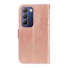 For vivo V40 SE 5G / Y100 IDN / Y200e Swallowtail Butterfly Embossed Leather Phone Case(Rose Gold) - 3