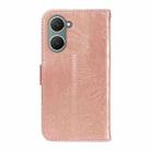 For vivo Y03 4G Swallowtail Butterfly Embossed Leather Phone Case(Rose Gold) - 3