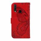 For vivo Y15 / Y17 Swallowtail Butterfly Embossed Leather Phone Case(Red) - 3