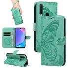 For vivo Y15 / Y17 Swallowtail Butterfly Embossed Leather Phone Case(Green) - 1