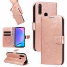 For vivo Y15 / Y17 Swallowtail Butterfly Embossed Leather Phone Case(Rose Gold) - 1