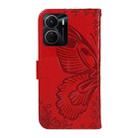 For vivo Y16 4G / Y02s Swallowtail Butterfly Embossed Leather Phone Case(Red) - 3