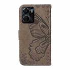 For vivo Y16 4G / Y02s Swallowtail Butterfly Embossed Leather Phone Case(Grey) - 3