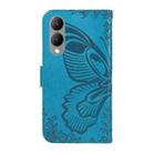 For vivo Y17s 4G Swallowtail Butterfly Embossed Leather Phone Case(Blue) - 3