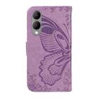 For vivo Y17s 4G Swallowtail Butterfly Embossed Leather Phone Case(Purple) - 3