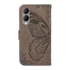 For vivo Y17s 4G Swallowtail Butterfly Embossed Leather Phone Case(Grey) - 3