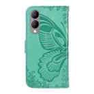 For vivo Y17s 4G Swallowtail Butterfly Embossed Leather Phone Case(Green) - 3