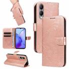 For vivo Y17s 4G Swallowtail Butterfly Embossed Leather Phone Case(Rose Gold) - 1