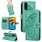 For vivo Y20 / Y20s / Y20A / Y20i / Y20G Swallowtail Butterfly Embossed Leather Phone Case(Green) - 1