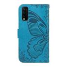 For vivo Y20s G / Y11s / Y12a / Y12s Swallowtail Butterfly Embossed Leather Phone Case(Blue) - 3