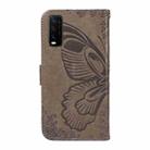 For vivo Y20s G / Y11s / Y12a / Y12s Swallowtail Butterfly Embossed Leather Phone Case(Grey) - 3