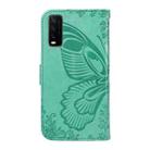 For vivo Y20s G / Y11s / Y12a / Y12s Swallowtail Butterfly Embossed Leather Phone Case(Green) - 3