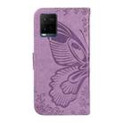 For vivo Y21 / Y21s / Y33s Swallowtail Butterfly Embossed Leather Phone Case(Purple) - 3