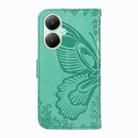 For vivo Y27 Swallowtail Butterfly Embossed Leather Phone Case(Green) - 3