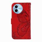 For vivo Y38 5G / Y200i / T3x Swallowtail Butterfly Embossed Leather Phone Case(Red) - 3