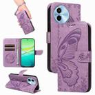 For vivo Y38 5G / Y200i / T3x Swallowtail Butterfly Embossed Leather Phone Case(Purple) - 1