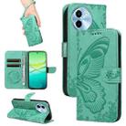 For vivo Y38 5G / Y200i / T3x Swallowtail Butterfly Embossed Leather Phone Case(Green) - 1