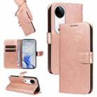 For vivo V40 5G Swallowtail Butterfly Embossed Leather Phone Case(Rose Gold) - 1