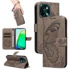 For vivo Y28 4G Swallowtail Butterfly Embossed Leather Phone Case(Grey) - 1