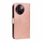 For vivo V30E / V40 Lite Global Swallowtail Butterfly Embossed Leather Phone Case(Rose Gold) - 3