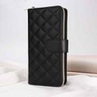 For iPhone 15 Crossbody Rhombic Zipper Tower Buckle Leather Phone Case with Lanyard(Black) - 2