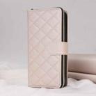 For iPhone 14 Pro Crossbody Rhombic Zipper Tower Buckle Leather Phone Case with Lanyard(Beige) - 2