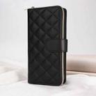 For iPhone 12 mini Crossbody Rhombic Zipper Tower Buckle Leather Phone Case with Lanyard(Black) - 2