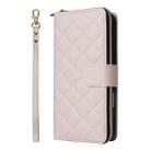 For iPhone 16 Plus Crossbody Rhombic Zipper Tower Buckle Leather Phone Case with Lanyard(Beige) - 2