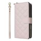 For iPhone 16 Crossbody Rhombic Zipper Tower Buckle Leather Phone Case with Lanyard(Beige) - 2