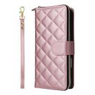 For iPhone 17 Crossbody Rhombic Zipper Tower Buckle Leather Phone Case with Lanyard(Rose Gold) - 2