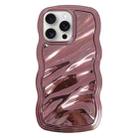 For iPhone 15 Pro Max Wave Plated PC Hybrid TPU Phone Case(Rose Gold) - 1