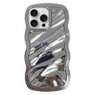 For iPhone 15 Pro Max Wave Plated PC Hybrid TPU Phone Case(Silver) - 1