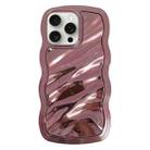 For iPhone 15 Pro Wave Plated PC Hybrid TPU Phone Case(Rose Gold) - 1