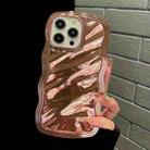 For iPhone 15 Pro Wave Plated PC Hybrid TPU Phone Case(Rose Gold) - 2