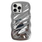 For iPhone 15 Pro Wave Plated PC Hybrid TPU Phone Case(Silver) - 1